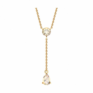 Колье из красного золота 585 пробы с топазом Swarovski 45 cm