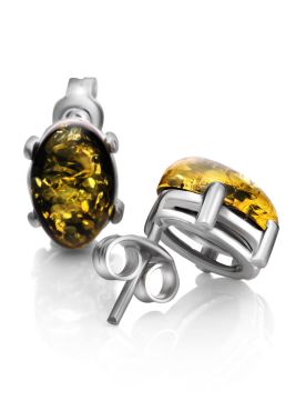 925er Sterling Silber Ohrringe mit Bernstein 