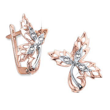 Ohrhänger aus Rotgold 585° mit Zirkonia 