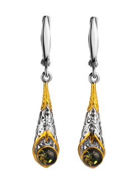Ohrringe aus Silber 925° Rotgold vergoldet mit Bernstein 