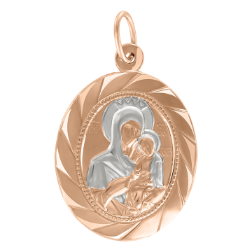 Icon pendant in red gold of 585 assay value 