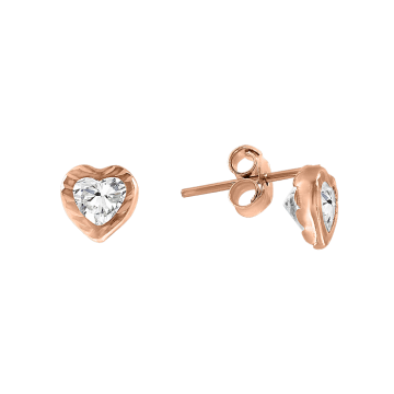 Серьги из красного золота 585 пробы с фианитами 