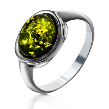 Damenring 925er Sterlingsilber mit Bernstein 