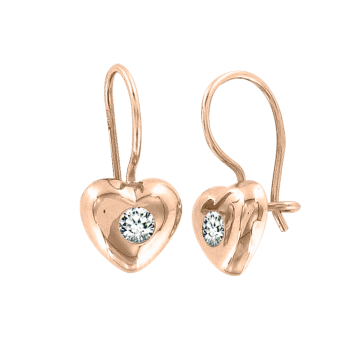 Серьги из красного золота 585 пробы с фианитами 