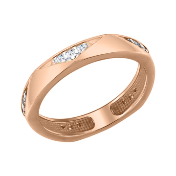 Vergoldete Damen-ring aus 925er Silber mit Zirkonia 