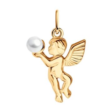Anhänger aus Silber 925° Rotgold vergoldet mit Perle 