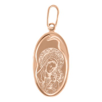 Icon pendant in red gold of 585 assay value 