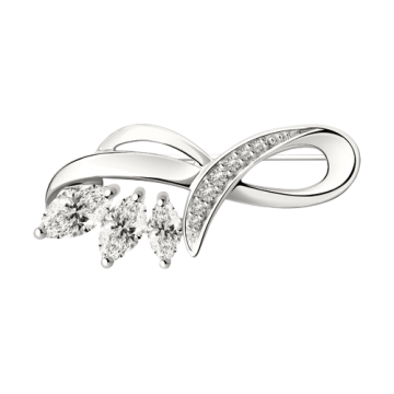 Brosche - 925er Sterling Silber mit Zirkonia 