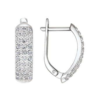 Серебряные серьги 925 пробы, вставка фианиты 