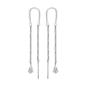 Серебряные серьги 925 пробы, вставка фианиты 