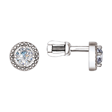 Серебряные серьги 925 пробы, вставка Циркон 