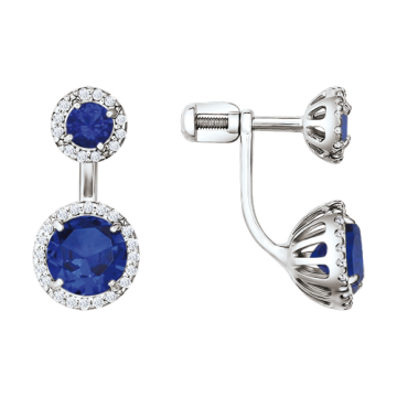 Серебряные серьги 925 пробы, вставка Циркон 