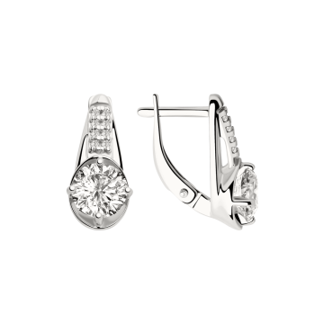 Серебряные серьги 925 пробы, вставка Циркон 