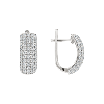 Серебряные серьги 925 пробы, вставка фианиты 