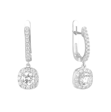Серебряные серьги 925 пробы, вставка фианиты 