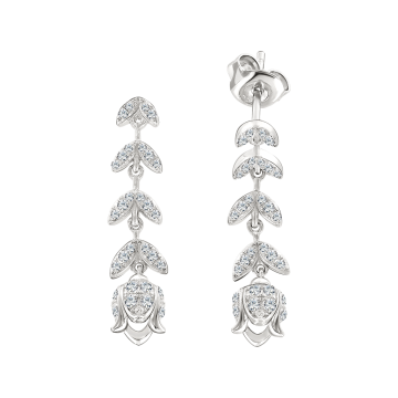 Серебряные серьги 925 пробы с фианитами 