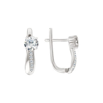 Серебряные серьги 925 пробы, вставка фианиты 