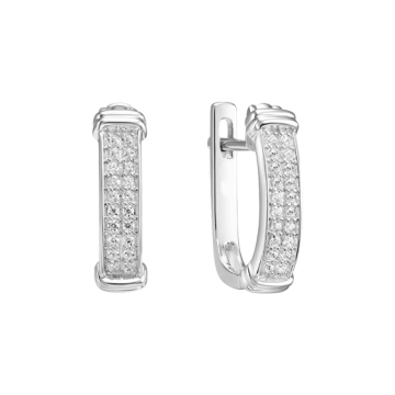 Серебряные серьги 925 пробы, вставка фианиты 