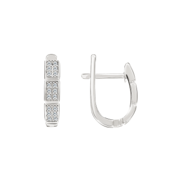 Серебряные серьги 925 пробы, вставка фианиты 