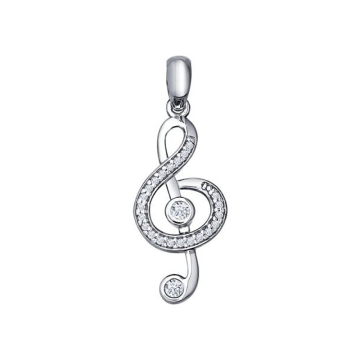 Серебряная подвеска 925 пробы. Вставка: Фианиты 