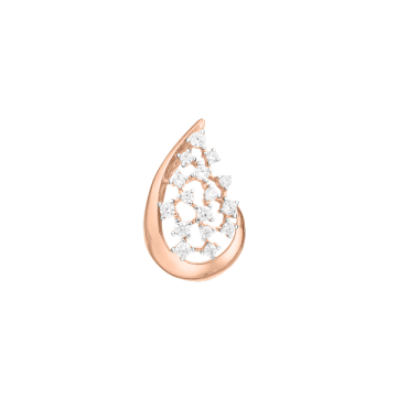 Pendant in red gold of 585 assay value with zirconia 