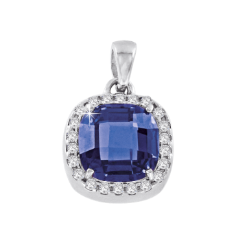 Серебряная подвеска 925 пробы. Вставка: фианиты и танзанит 