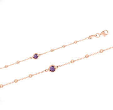 Armband aus Rotgold 585° mit Zirkonia 