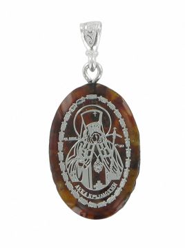 Hochwertige Anhänger "St. Luka" aus bernstein und juwelier Harz 