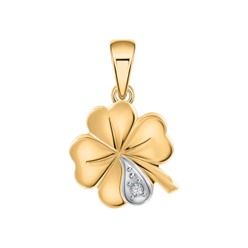 Pendants in yellow gold of 585 assay value with zirconia 