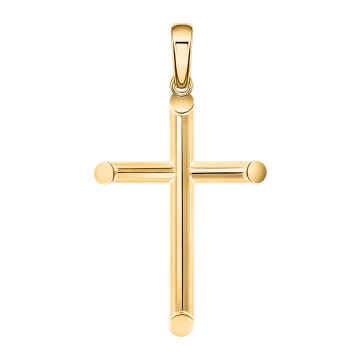 Cross made from yellow gold of 585 assay value 