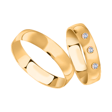 Trauring aus Rotgold 585° mit Brillanten 