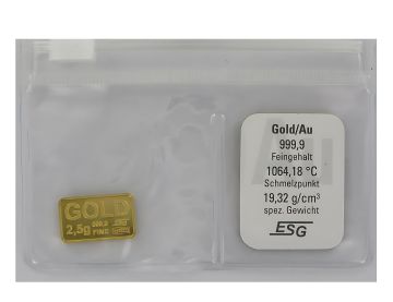 Gold Bar 2.5g 999.9 
