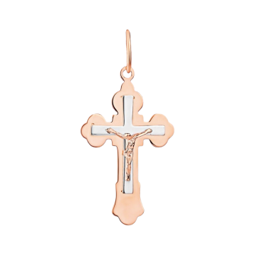Kreuz Anhänger aus Rot/ Weißgold 585° 