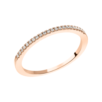Lady´s ring in red gold of 585 assay value with diamonds 