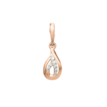 Pendant in red gold of 585 assay value with zirconia 