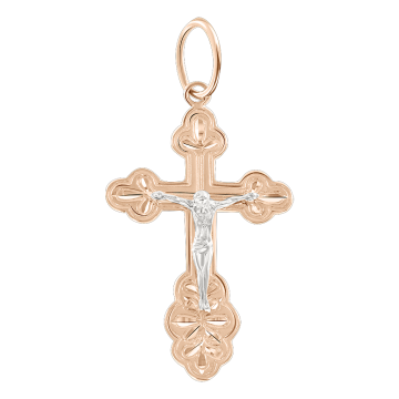 Cross from red gold of 585 assay value 