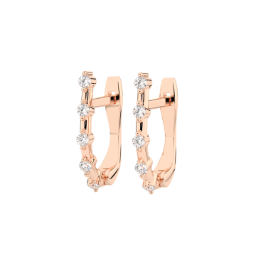 Earrings in red gold of 585 assay value with diamonds 