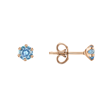 Серьги из красного золота 585 пробы с фианитами 