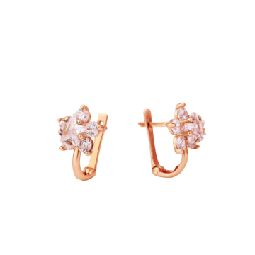 Серьги из красного золота 585 пробы с фианитами 