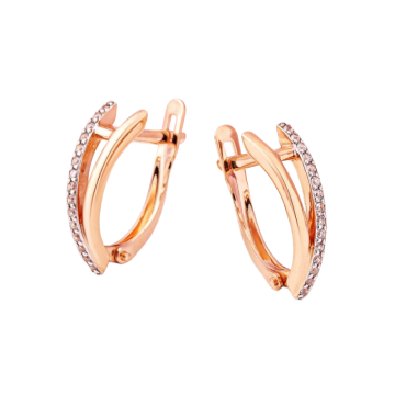 Eleganz im Duo – Damen-Ohrringe aus Rot- & Weißgold 585 mit Zirkonia 