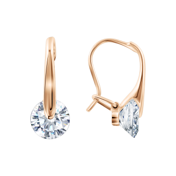 Серьги из красного золота 585 пробы с фианитами 