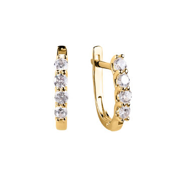 Серьги из красного Золота 585 пробы с кристаллами Swarovski и цирконом 