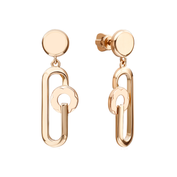 Infant earrings in red gold of 585 assay value 