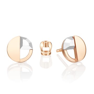Infant earrings in red gold of 585 assay value 