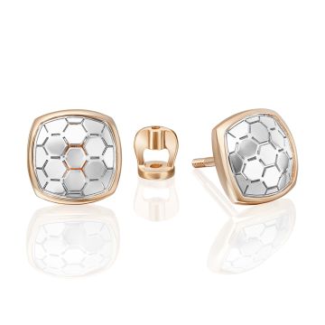 Infant earrings in red gold of 585 assay value 