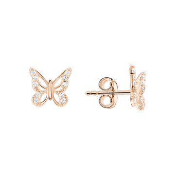 Серьги из красного золота 585 пробы с фианитами 