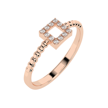 Lady´s ring in red gold of 585 assay value with diamonds 