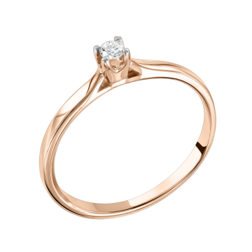 Lady´s ring in red gold of 585 assay value with diamonds 