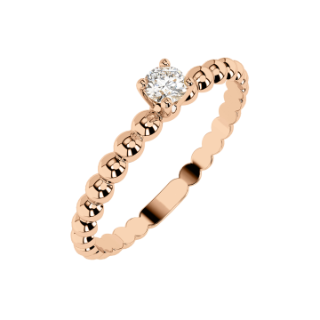Lady´s ring in red gold of 585 assay value with diamonds 