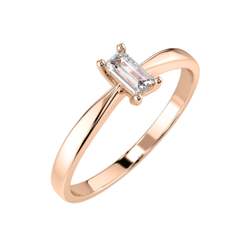 Lady´s ring in red gold of 585 assay value with diamonds 